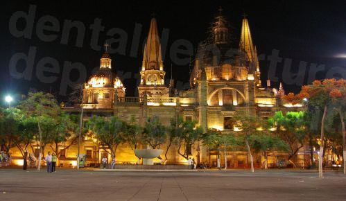 Guadalajara Cathedral by night